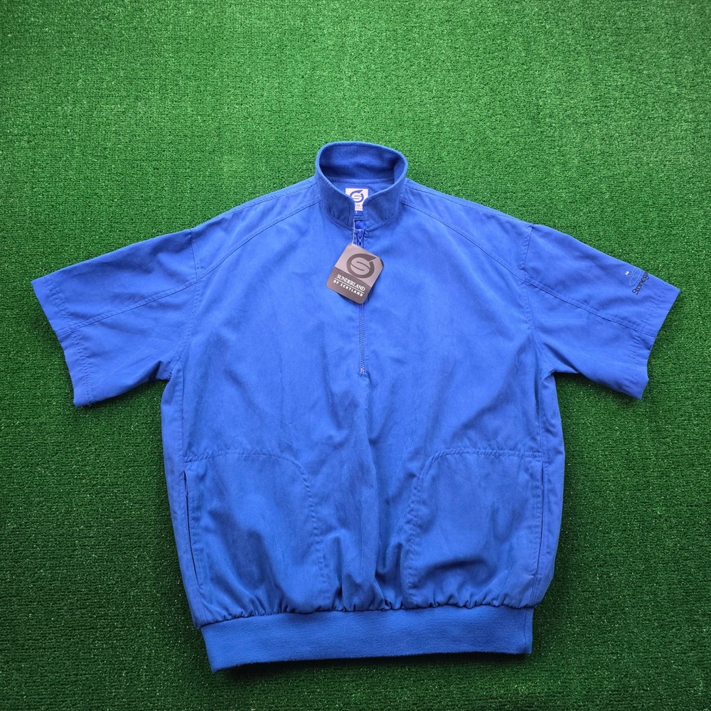 Sunderland Of Scotland Windbreaker Mens Large Blue Pullover Golf Stonegate NWT